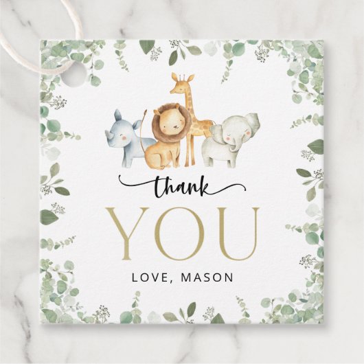 サファリ動物,ジャングル,ワイルドワン,最初の誕生日 フェイバータグ (正面)