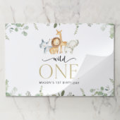 サファリ動物，ジャングル，ワイルドワン，最初の誕生日 ペーパーパッド (折り畳み)