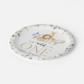 サファリ動物,ジャングル,ワイルドワン,最初の誕生日 ペーパープレート (アングル)