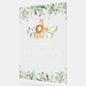 サファリ動物，ジャングル，ワイルドワン，誕生日へようこそ アクリルサイン (傾斜)