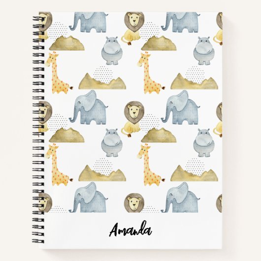 サファリ動物 ノートブック (正面)