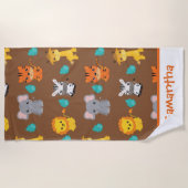 サファリ動物 ビーチタオル (正面)