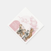 サファリ動物Boho Ohガールベビーシャワーへようこそ スタンダードカクテルナプキン (角)