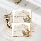 サファリ動物Boho Ohボーイベビーシャワーオムツ エンクロージャーカード