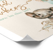 サファリ動物Boho Oh男の子の赤ちゃんシャワー動物ゲーム ポスター (角)