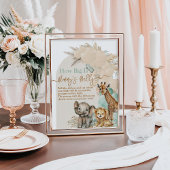 サファリ動物Boho Oh男の子の赤ちゃんシャワー母の腹 ポスター