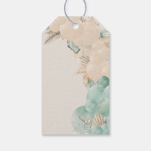 サファリ動物Boho Oh Boyベビーシャワー ギフトタグ (裏面)