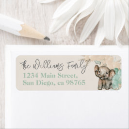 サファリ動物Boho Oh Boyベビーシャワー ラベル