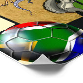 サファリ南アフリカサッカーサッカースポーツファン ポスター (角)