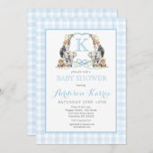 サファリ名門私立校風のークレストベビーシャワー招待状 招待状 (正面/裏面)