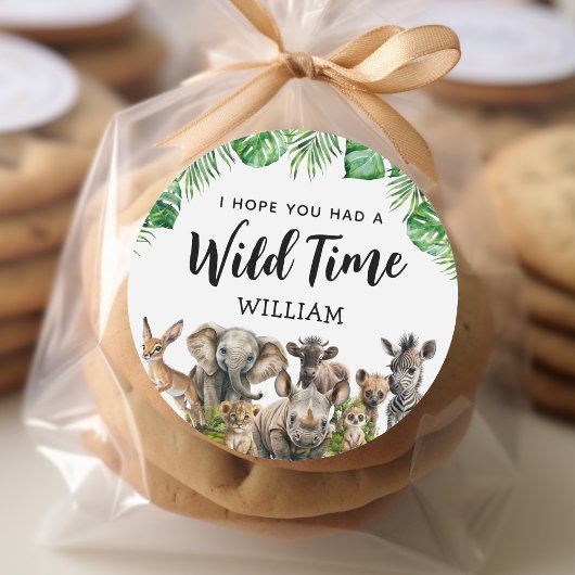 サファリ子供の誕生日ありがとう ラウンドシール