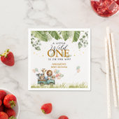 サファリ小さな野生の1つの赤ちゃんシャワー スタンダードカクテルナプキン (インサイチュ)