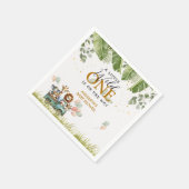 サファリ小さな野生の1つの赤ちゃんシャワー スタンダードカクテルナプキン (角)