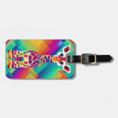 サファリ幾何カラフルベビーキリン ラゲッジタグ (正面横)