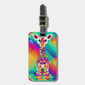 サファリ幾何カラフルベビーキリン ラゲッジタグ (正面縦)