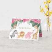 サファリ感謝していガールユー カード (黄色い花)