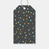 サファリ感謝タグ、アクアブルー、フーゴールドグリッター ギフトタグ (裏面)