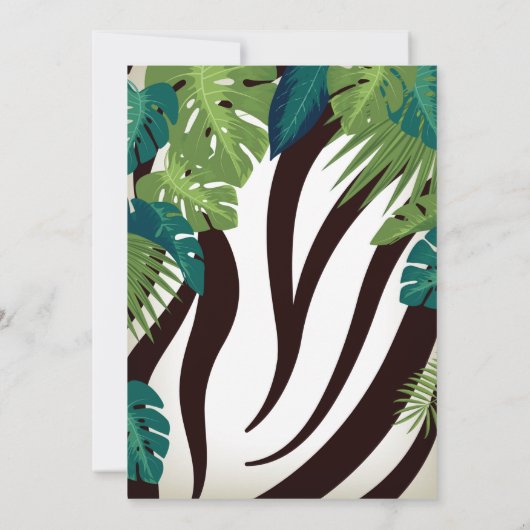 サファリ招待状4歳の誕生日 招待状 (裏面)