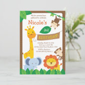 サファリ招待状/ジャングル招待状/動物園招待状 招待状 (スタンド正面)