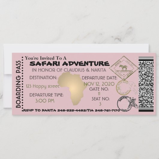 サファリ招待状 招待状 (正面)