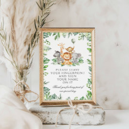 サファリ指紋認証ツリー赤ちゃんシャワーゲーム