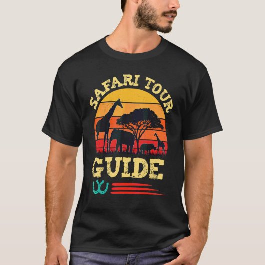サファリ旅行梯子 動物ズー野生のアフリカサイ Tシャツ (正面)