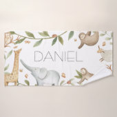 サファリ森林動物のパーソナライズされた子ども用タオル バスタオル (バスタオル)