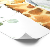 サファリ灰色の金ゴールドの葉ベビーシャワーへようこそ ポスター (角)