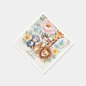 サファリ熱帯性ジャングル動物のベビーシャワー スタンダードカクテルナプキン (角)