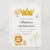 サファリ王室のお祝い | 誕生日招待状 | 招待状 (正面/裏面)