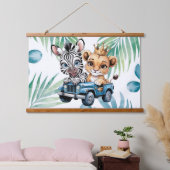 サファリ王室のライドボーイベビーシャワーギフト 吊り下げ型タペストリー (寝室)