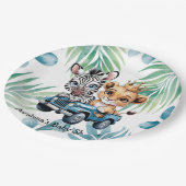 サファリ王室のライドボーイベビーシャワー ペーパープレート (アングル)