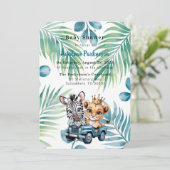 サファリ王室のライドボーイベビーシャワー 招待状 (スタンド正面)