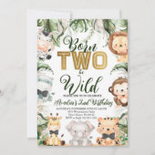 サファリ生まれジャングルツビーワイルドバースデーパーティー 招待状 (正面)