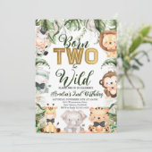 サファリ生まれジャングルツビーワイルドバースデーパーティー 招待状 (スタンド正面)