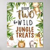 サファリ生まれ動物は野生の誕生日のサイン ポスター (正面)