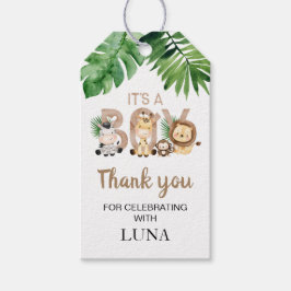 サファリ男の子のシャワーのお気に入りギフトラベル ギフトタグ