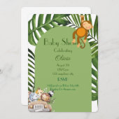 サファリ男の子ベビシャワー招待状 招待状 (正面/裏面)