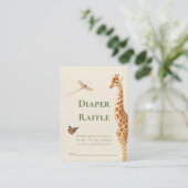 サファリ男女兼用おむつラッフルベビーシャワー エンクロージャーカード (スタンド正面)
