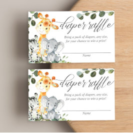 サファリ男女兼用の緑おむつラッフルカード エンクロージャーカード