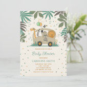サファリ男女兼用アニマルベビシャワー 招待状 (スタンド正面)