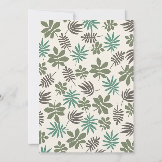 サファリ男女兼用アニマルベビシャワー 招待状 (裏面)