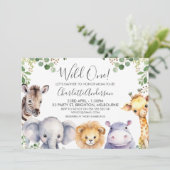 サファリ男女兼用アニマルベビシャワー 招待状 (スタンド正面)