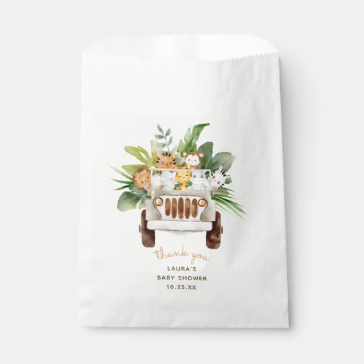 サファリ男女兼用アニマルベビーシャワー フェイバーバッグ (正面)