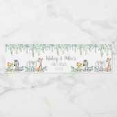 サファリ男女兼用アニマルベビーシャワー ペットボトルラベル (シングルラベル)