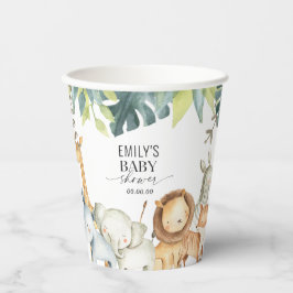 サファリ男女兼用ジャングル動物の赤ちゃんシャワー 紙コップ