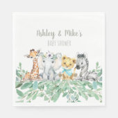 サファリ男女兼用テーマシャワーまたは誕生日 スタンダードランチョンナプキン (正面)