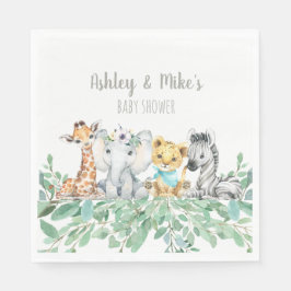 サファリ男女兼用テーマシャワーまたは誕生日 スタンダードランチョンナプキン