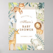 サファリ男女兼用ビベイシャワー歓迎サイン ポスター (正面)