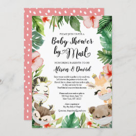 サファリ男女兼用フレンズBaby Showerメール 招待状